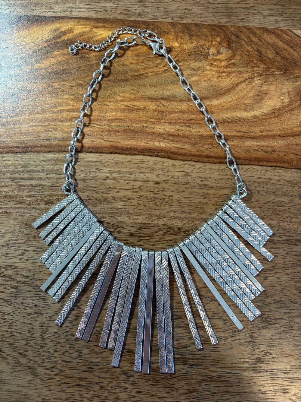 Paparazzi Silver Fringe Statement Necklace - Women Jewelry